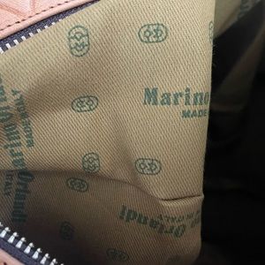 SOLD.     NWT Marino Orlandi Camel w/Brown tote/shoulder bag/Sling Embossed